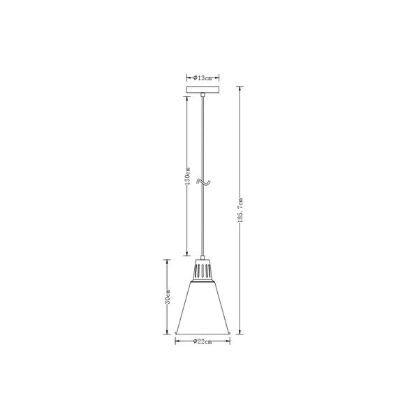 Melna piekaramā lampa ar metāla abažūru ø 22 cm Gianni – GTV-image-1