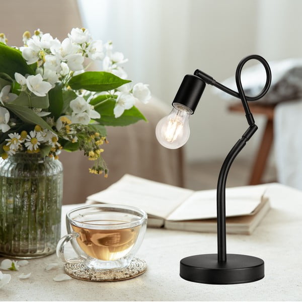 Melna galda lampa (augstums 42 cm) Harry – LAMKUR-image-3