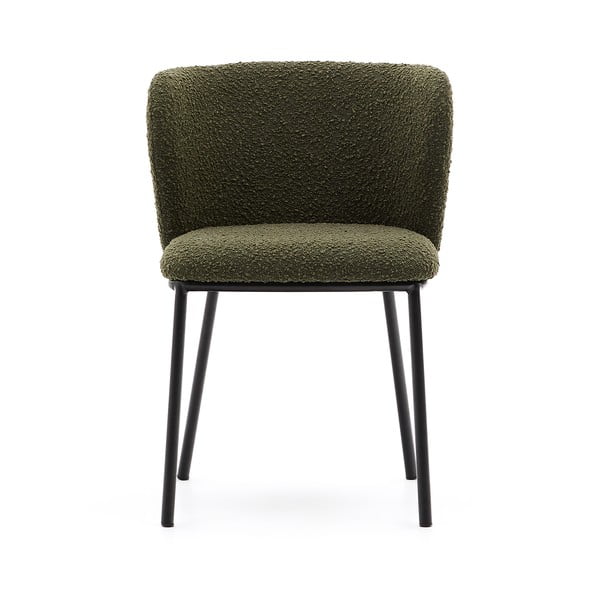 Zaļš polsterēts ēdamistabas krēsls Ciselia – Kave Home-image-1