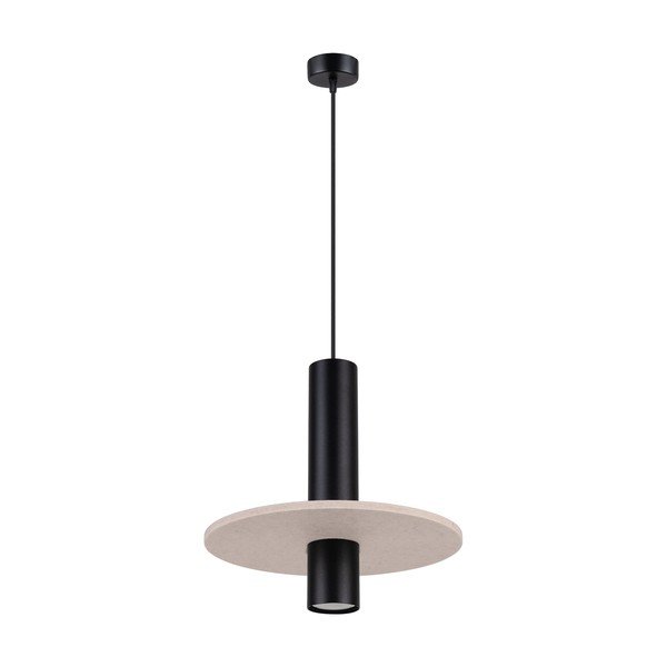Melna/bēša metāla piekaramā lampa ø 30 cm Olisa – Sollux
