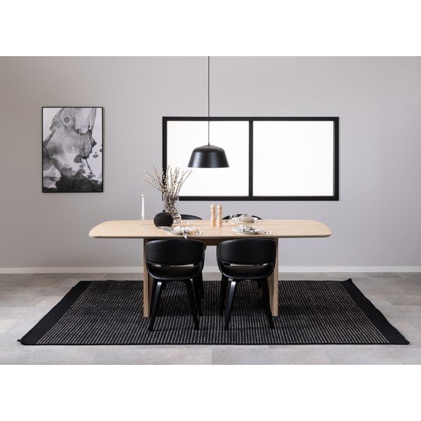 Balts ēdamgalds ar ozolkoka imitāciju 105x220 cm Christo – Actona-image-1