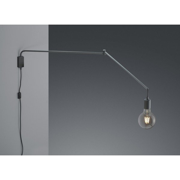 Matēti melna sienas lampa ar saliekamu konstrukciju ar vadu Line – Trio-image-2