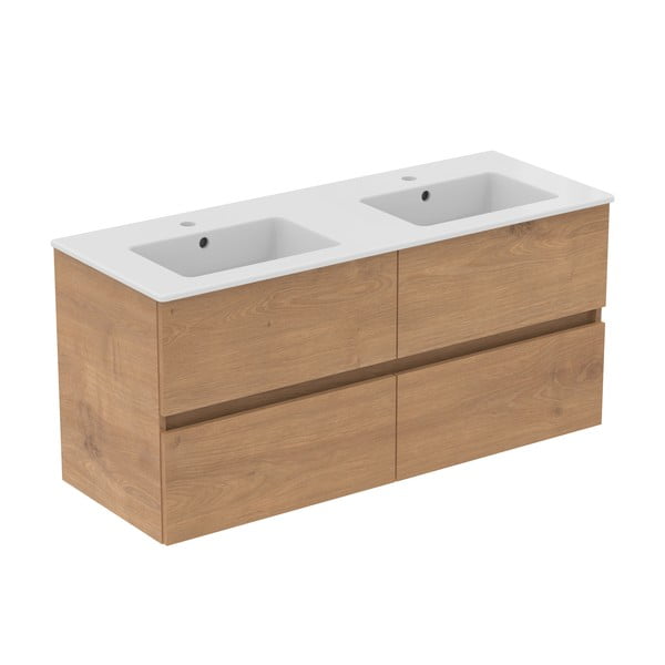 Dabīga toņa piekarams skapītis zem izlietnes ar ozolkoka imitāciju 120x55 cm Eurovit+ – Ideal Standard-image-3