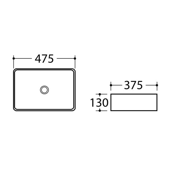 Pelēka keramikas izlietne 47,5x37,5 cm Dalma – Sapho-image-4