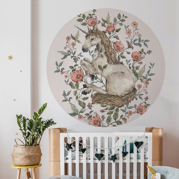 Bērnu sienas uzlīme Dekornik Unicorn in a Circle, ø 150 cm-image-1