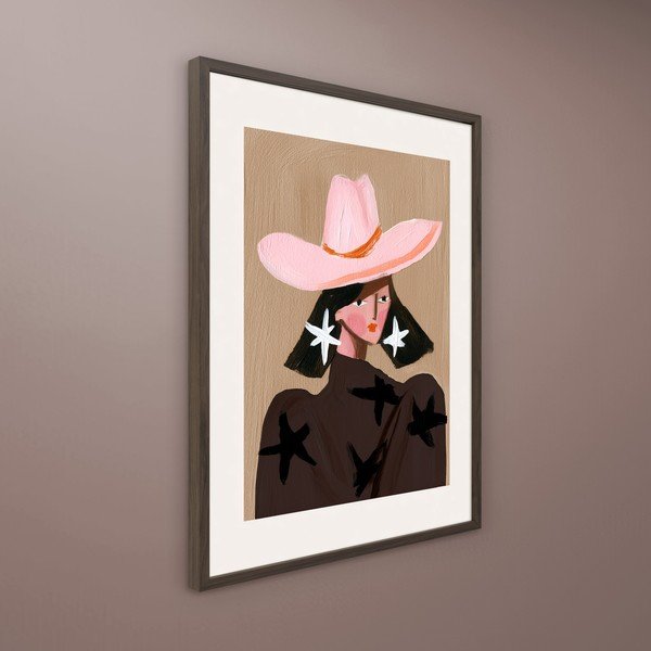 Drukāta glezna ar rāmi 50x70 cm Cowgirl – Styler-image-2