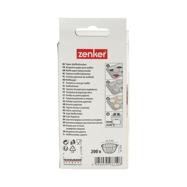 200 baltu papīra cepamo formiņu komplekts Zenker Muffin, ø 5 cm-image-2