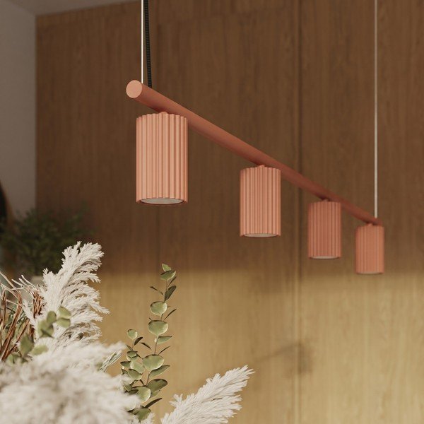 Ķieģeļu sarkana alumīnija piekaramā lampa Gleam – Sollux-image-1