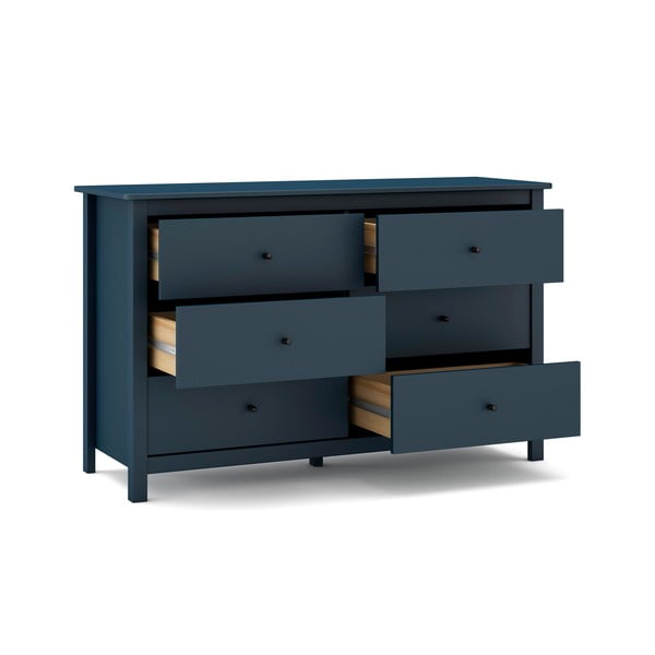 Tumši zila zema kumode no priedes 130x80 cm Misti – Marckeric-image-1