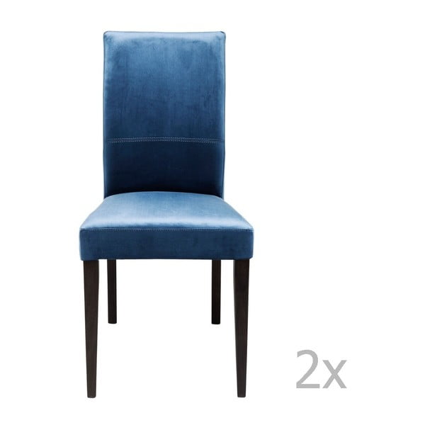 2 zilu ēdamistabas krēslu komplekts ar dižskābarža koka kājām Kare Design Mara