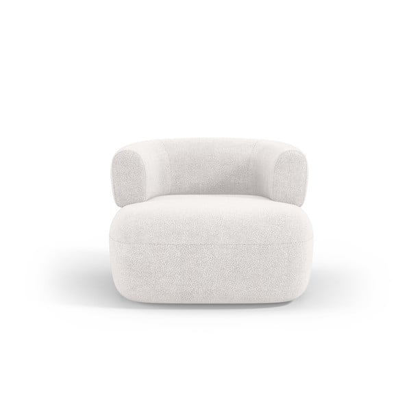Balts atpūtas krēsls no buklē auduma Jenny – Micadoni Home