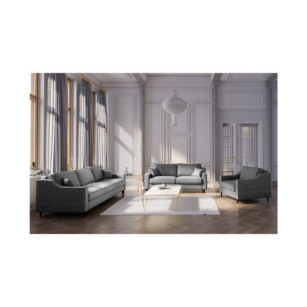 Tumši pelēks trīsvietīgs izlaižamais dīvāns ar glabāšanas vietu Mazzini Sofas Narcisse-image-4