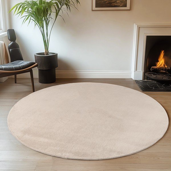 Krēmkrāsas mazgājams apaļš paklājs ø 200 cm Joy – Ayyildiz Carpets-image-1