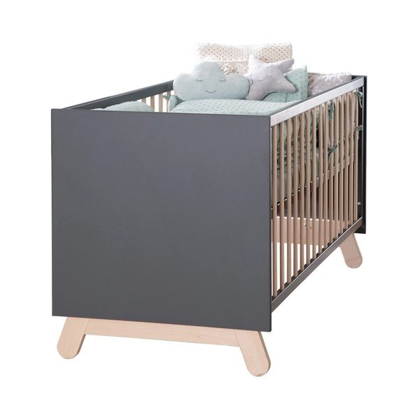 Pelēka/dabīga toņa bērnu gultiņa 70x140 cm Jara – Roba-image-2