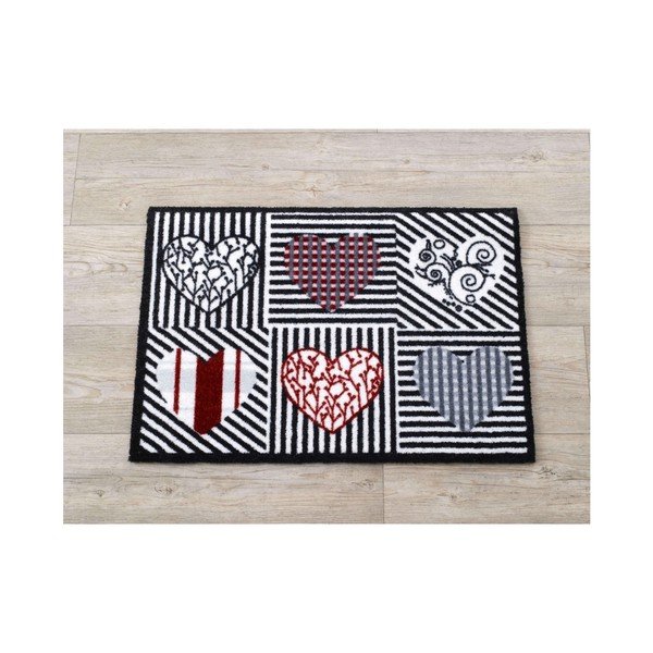 Melns un sarkans paklājs Zala Living Hearts, 50x70 cm-image-1