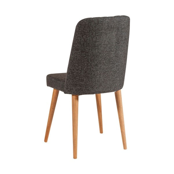 Antracīta pelēks samta pusdienu krēsls Stormi Sandalye – Kalune Design-image-1