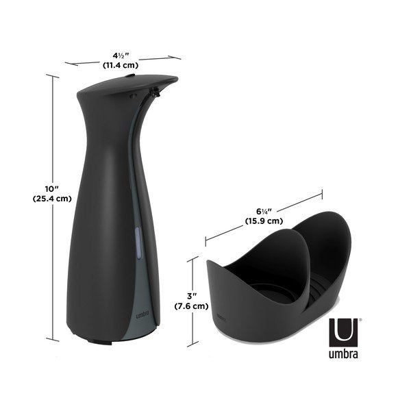 Melns plastmasas bezkontakta ziepju dozators 250 ml Otto – Umbra-image-2