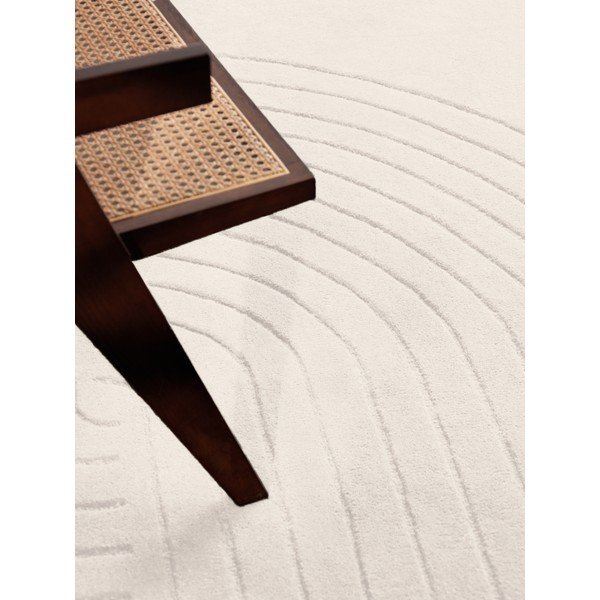 Krēmkrāsas ar rokām darināts vilnas paklājs 200x300 cm Arcura – Vikosa-image-2