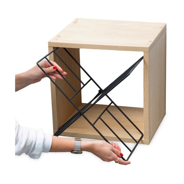 Dabīga toņa vīna plaukts ar dižskābarža koka imitāciju 12 pudelēm – Compactor-image-4