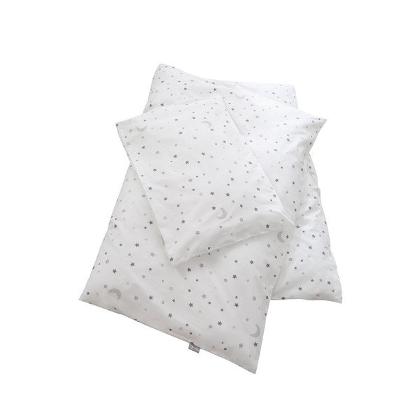 Balta kokvilnas bērnu gultas veļa 100x135 cm Sternenzauber – Roba-image-1