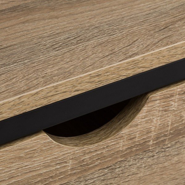 Melns/dabīga toņa grāmatu plaukts ar ozolkoka imitāciju 60x180 cm Urban – Casa Selección-image-1