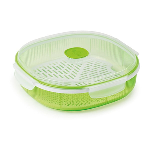 Zaļš tvaicēšanas komplekts, kas paredzēts ēdiena tvaicēšanai mikroviļņu krāsnī Snips Dish Steamer, 2 l