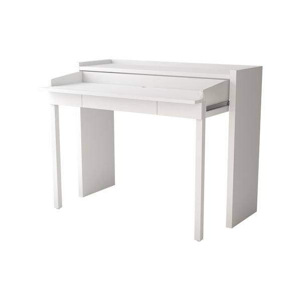 Darba galds ar baltu virsmu 36x110 cm Mel – Woodman-image-2