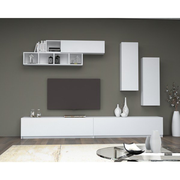 Balts TV galds 140x40 cm Dona – Gauge Concept
