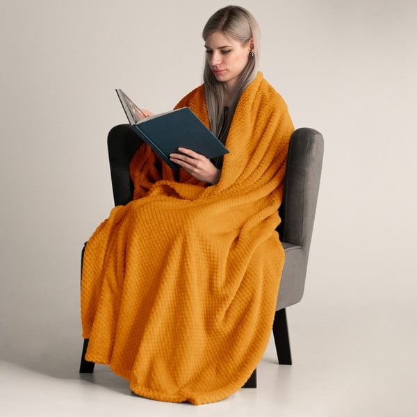 Oranža mikrošķiedras sega DecoKing Henry, 170 x 210 cm-image-1