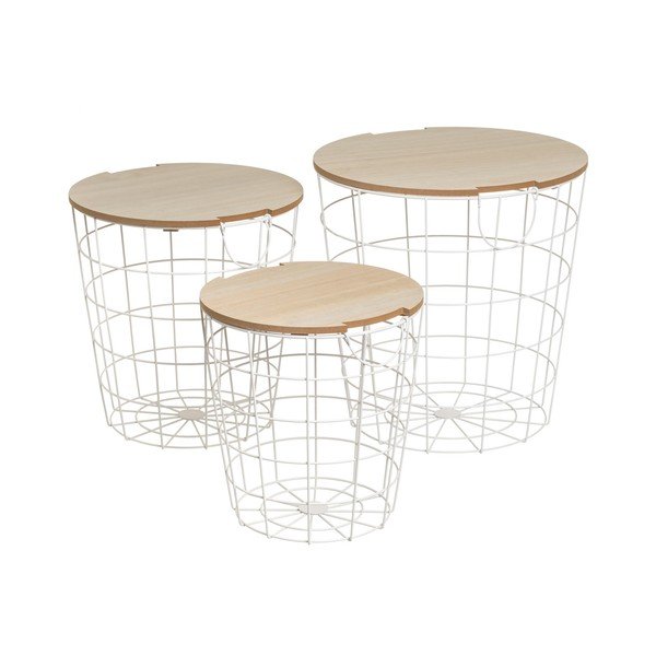 Apaļi sānu galdiņi (3 gab.) 39x39 cm – Casa Selección