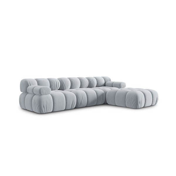 Gaiši zils samta stūra dīvāns (ar labo stūri) Bellis – Micadoni Home-image-3