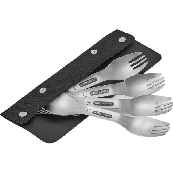 Sudraba krāsas nerūsējošā tērauda dakšas (4 gab.) Spork – Black + Blum