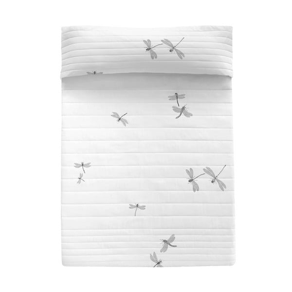 Balts kokvilnas stepēts gultas pārklājs 180x260 cm Estuary – Blanc