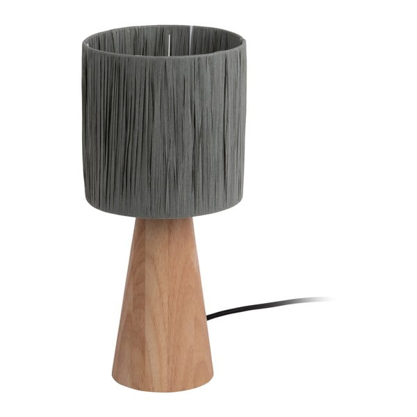 Pelēka/dabīga toņa galda lampa no papīra auklas (augstums 33 cm)  Sheer Cone – Leitmotiv