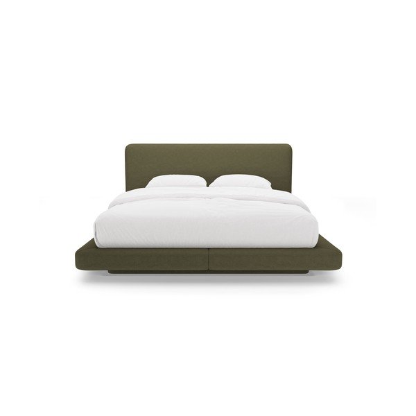 Zaļa polsterēta divvietīga gulta 140x200 cm Linea – Micadoni -image-3