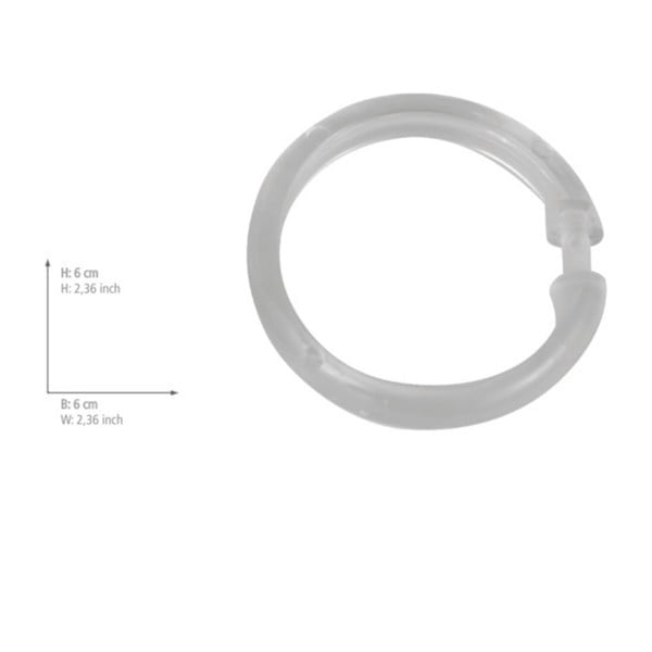 12 caurspīdīgu plastmasas riņķu komplekts dušas aizkaram Wenko-image-1