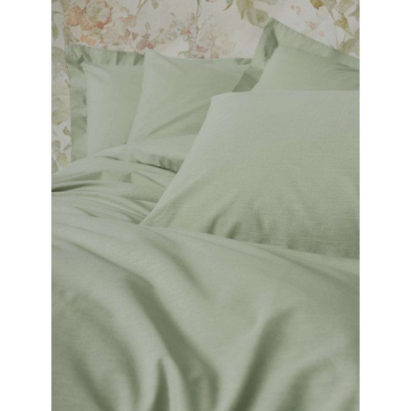 Salvijas zaļa vienguļamā gultas veļa 200x140 cm Plain  – Mijolnir-image-1