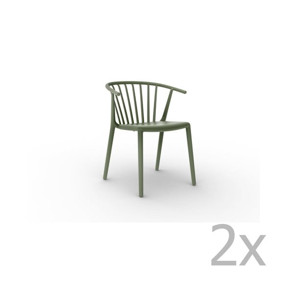 2 zaļo ēdamistabas krēslu komplekts Resol Woody