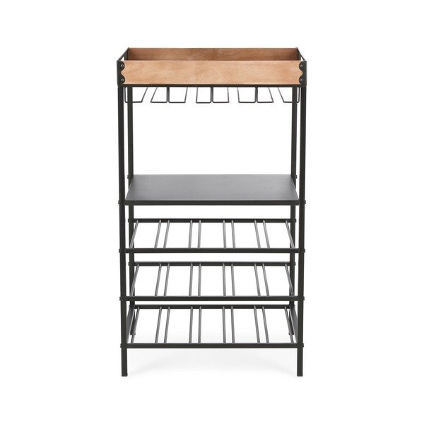 Melns metāla vīna skapis pudeļu skaits 15, 48,5x84,5x34 cm Isaac – Yes Everyday