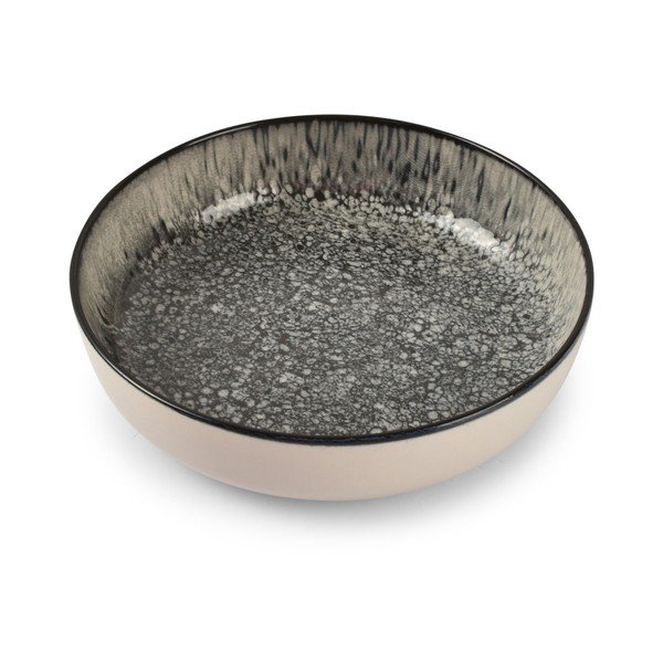 Melns/krēmkrāsas zupas akmensmasas šķīvis ø 18,5 cm Gravel – ONA