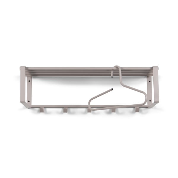 Pelēkbrūns metāla sienas pakaramais ar plauktu 70 cm Rex – Spinder Design-image-2