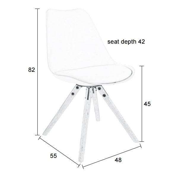 2 baltu krēslu komplekts ar dižskābarža pamatni White Label Tryck-image-1