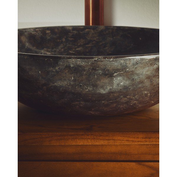 Pelēka akmens apaļa izlietne ø 40 cm Darnen – Kave Home-image-2