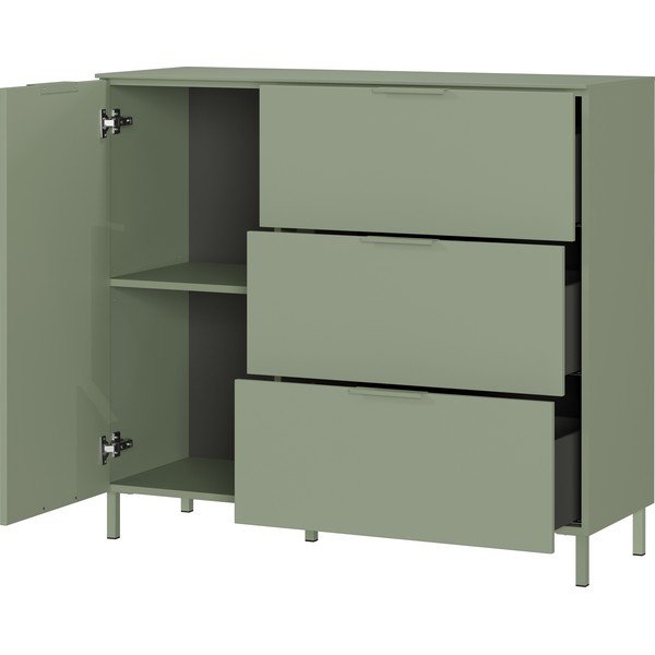 Zaļš matēts skapītis 109x98x40 cm Savoca – Germania-image-3