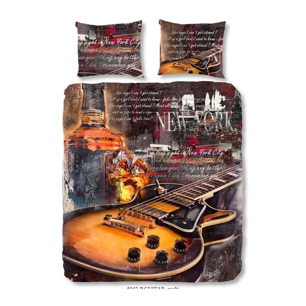 Kokvilnas divguļamā gultasveļa Good Morning Guitar, 240 x 200 cm