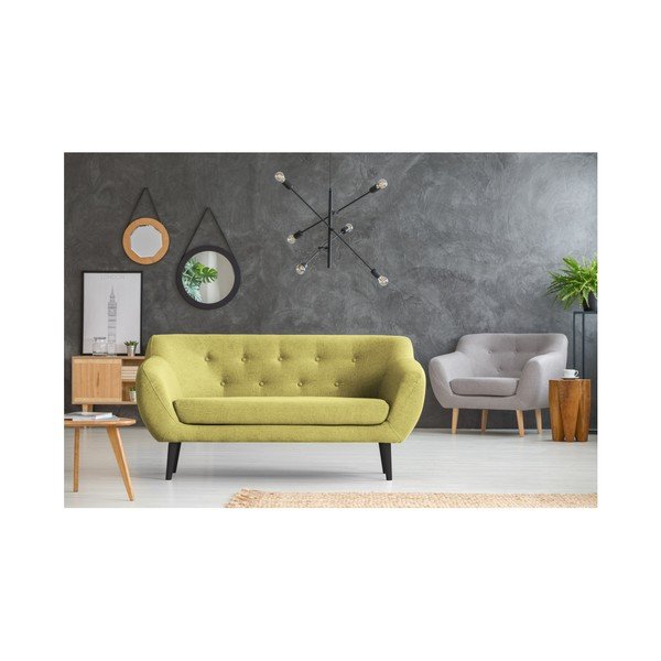 Dzeltens divvietīgs dīvāns ar brūnām kājām Mazzini Sofas Piemont-image-4