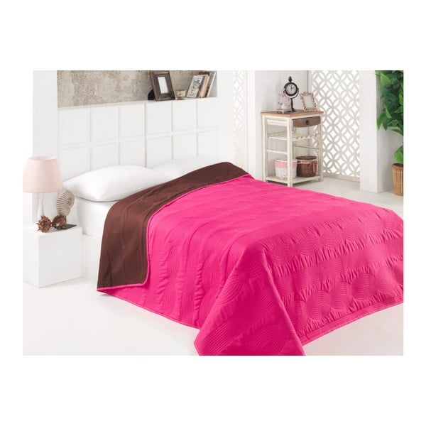 Ciklamēnas rozā, divpusējs mikrošķiedras gultas pārklājs, 160 x 220 cm