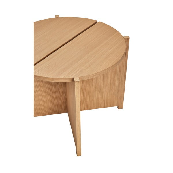 Apaļš sānu galdiņš ar ozolkoka imitāciju ø 55 cm Dash – Hübsch-image-4