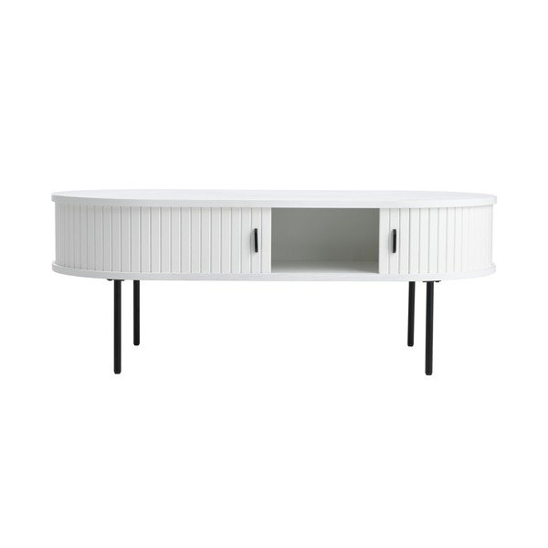 Balts žurnālgaldiņš ar ozolkoka imitāciju 60x120 cm Nola – Unique Furniture-image-2