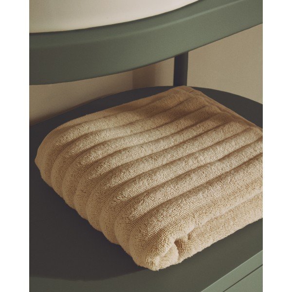 Bēšs frotē kokvilnas dvielis 50x90 cm Navira – Kave Home-image-3